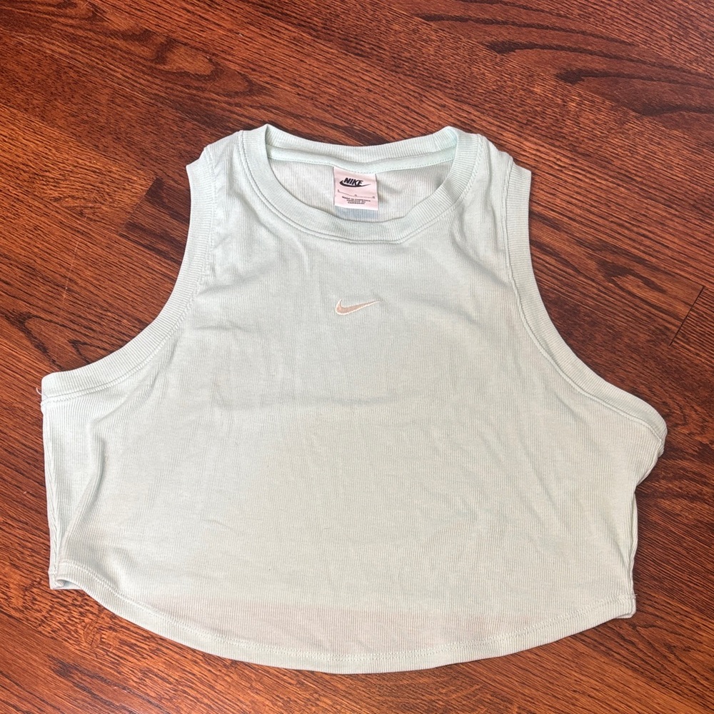 Nike Women's Light Blue Sleeveless Crop Top